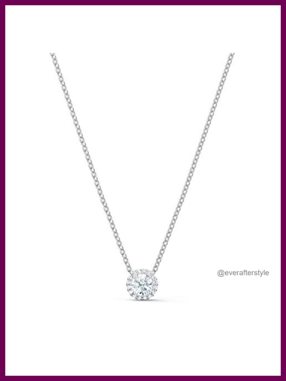 Swarovski Una Angelic Rhodium Plated Crystal Pendant Necklace